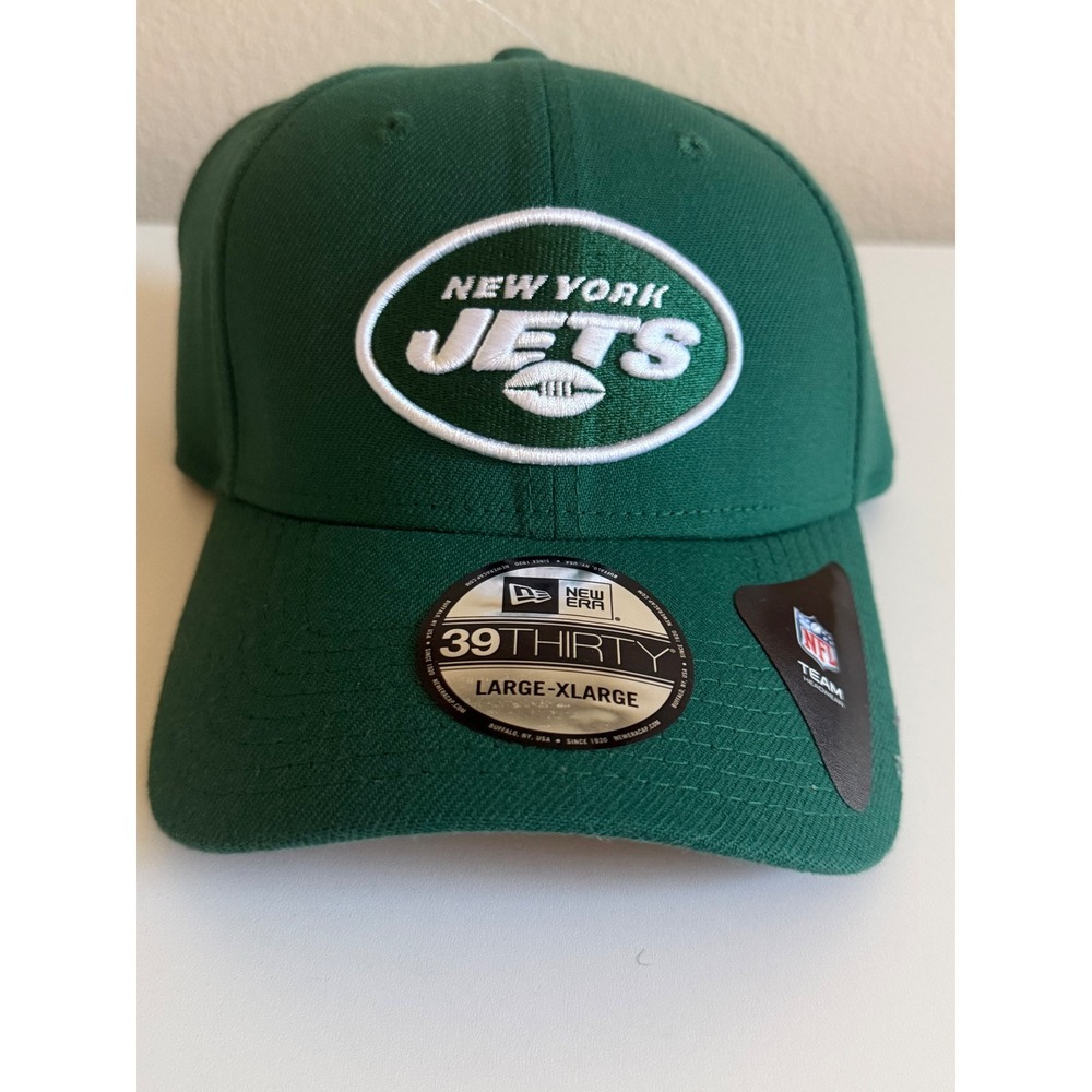 New Era 39THIRTY New York Jets Hat Mens L/XL Green NFL Team Classic Stretch Fit